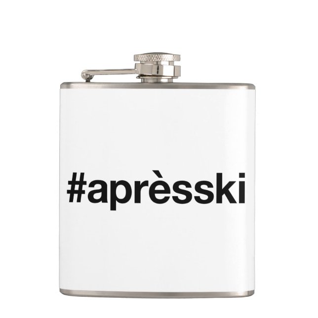 APRES SKI Hashtag Hip Flask (Front)