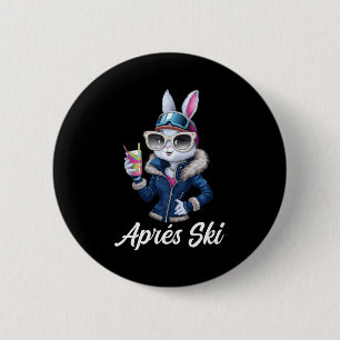 Apres Ski Hat Party Design Ski Bunny Skier Outfit  6 Cm Round Badge