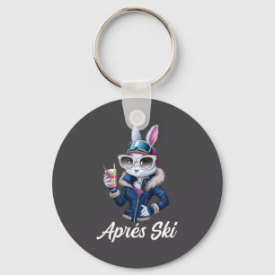 Apres Ski Hat Party Design Ski Bunny Skier Outfit  Key Ring
