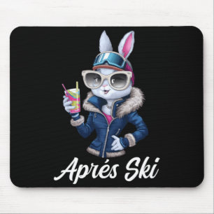 Apres Ski Hat Party Design Ski Bunny Skier Outfit  Mouse Pad