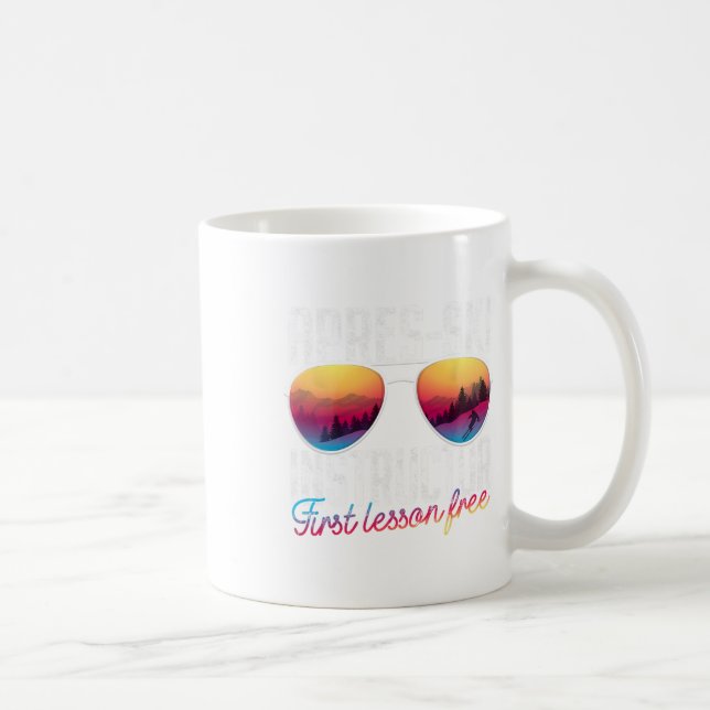 Apres Ski Instructor First Lesson Free Funny Skiin Coffee Mug (Right)
