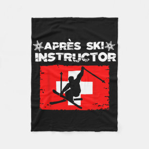 Apres Ski Instructor Party Fun Outfit Wintersport Fleece Blanket