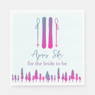 Apres Ski Neon Winter Bachelorette Party Napkin