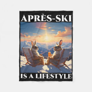 Aprés Ski Party Ski Bunny - Skiing Outfit Skier Fleece Blanket