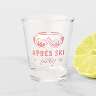 Apres ski party skiing girls night pink aesthetic shot glass