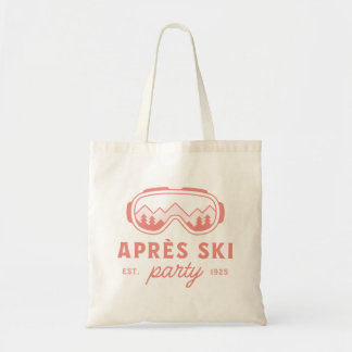 Apres ski party skiing girls night pink aesthetic tote bag
