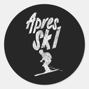 Apres Ski Party Squad Crew Skiing Beer Skier Holid Classic Round Sticker