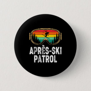 Apres ski patrol skiing goggles snowboarding skier 6 cm round badge