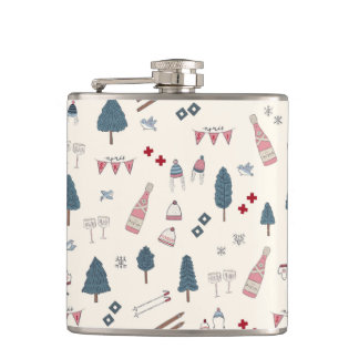 Apres Ski Pink Champagne Gift for Bridesmaids Hip Flask