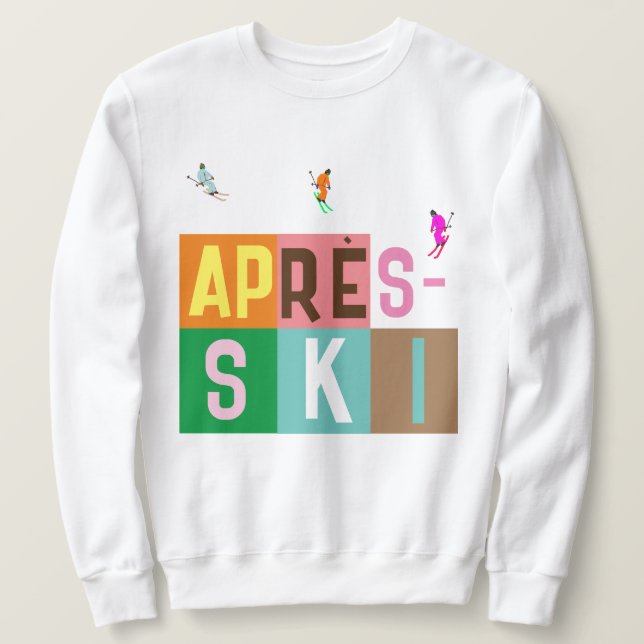 Après-ski Retro Skiers Colour Block   Sweatshirt (Design Front)