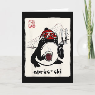 Après-ski Skier Japanese Men Women Kids Funny Skii Card
