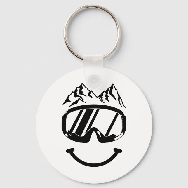 Apres Ski Snowboard Snowmobile Funny Skiing Snowmo Key Ring (Front)