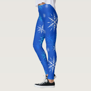 Après-ski, Snowflake Design Leggings Blue