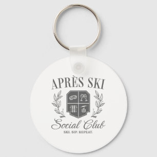 Apres Ski Social Club Downhill Skiing Ski Sip Repe Key Ring