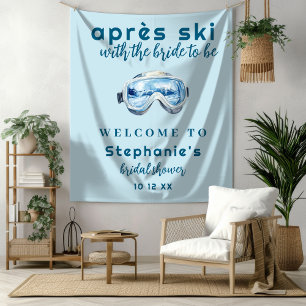 Apres Ski Sporty Winter Bridal Shower Backdrop Tapestry