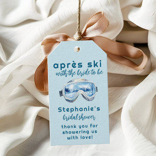 Apres Ski Sporty Winter Watercolor Bridal Shower Gift Tags