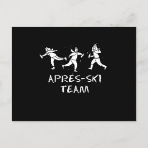 Apres Ski Team Drinking Skiing Snow Winter Sports Postcard