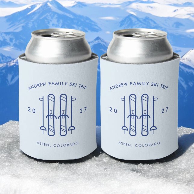 Apres Ski Trip Favours, Family Ski Weekend Gifts Can Cooler (Creator Uploaded)