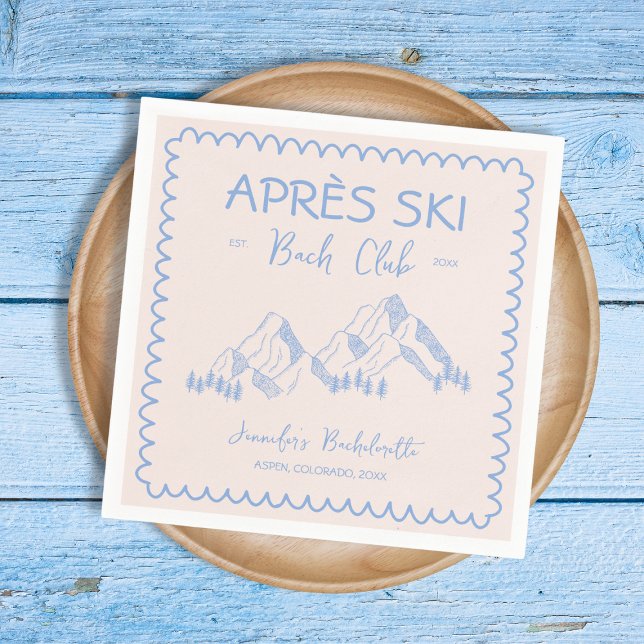 Apres Ski Winter Bachelorette Bach Club Napkin (Apres Ski Winter Bachelorette Bach Club Napkins)