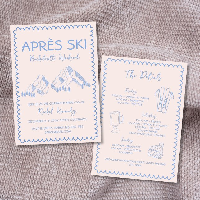 Apres Ski Winter Bachelorette Weekend Invitation (Apres Ski Winter Bachelorette Weekend Invitation)