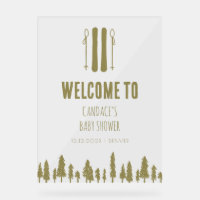 Apres Ski Winter Theme Pink Baby Shower Welcome