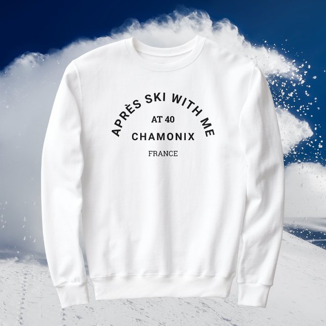 Après Ski With Me At 40 Winter Black Ski Crest Sweatshirt (Creator Uploaded)