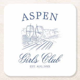 Après Ski With The Bride to Be Bach Weekend Square Paper Coaster