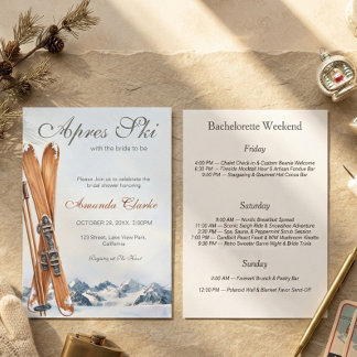 Apres Ski with the bride Winter Bridal Shower Invitation