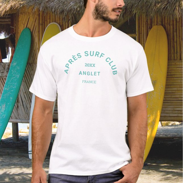 Après Surf Club Turquoise Surfers Social Crest T-Shirt (Creator Uploaded)