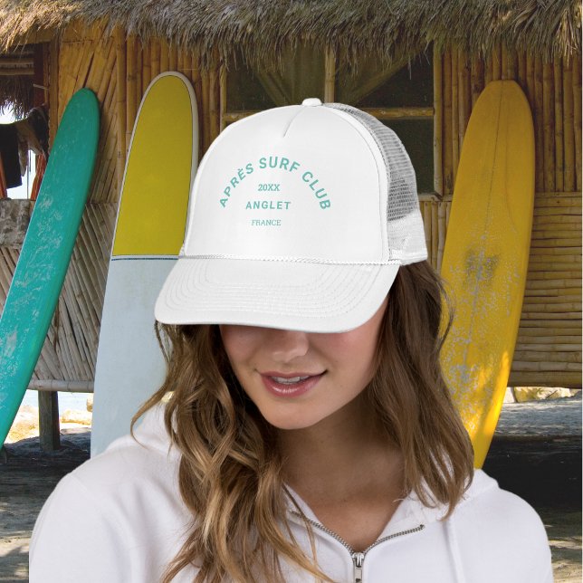Après Surf Club Turquoise Surfers Social Crest Trucker Hat (Creator Uploaded)