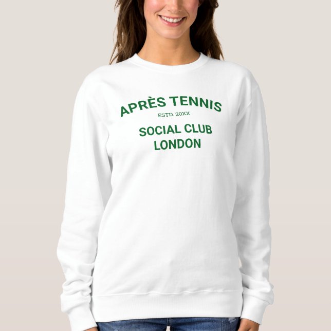 Après Tennis Club Player Team Green White Girls Sweatshirt (Front)