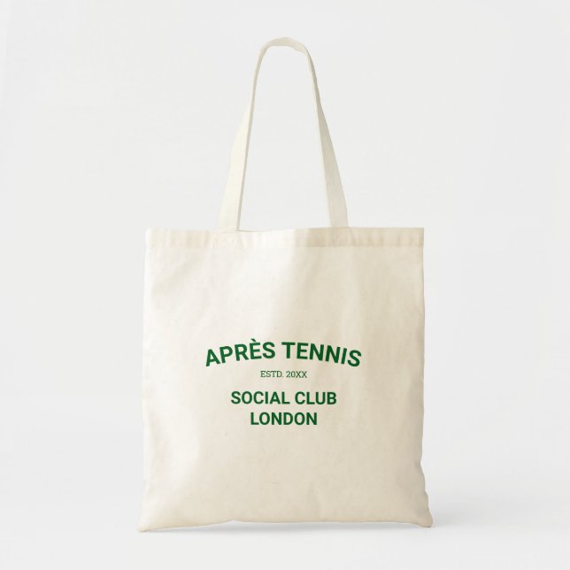 Après Tennis Club Player Team Green White Girls Tote Bag (Front)