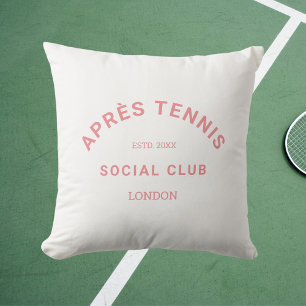 Après Tennis Social Club Custom Pink Crest Cushion