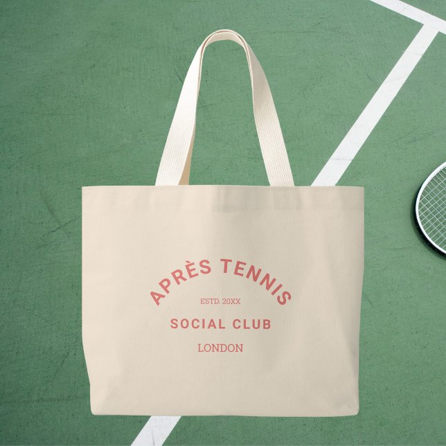 Après Tennis Social Club Custom Pink Crest Large Tote Bag (Creator Uploaded)