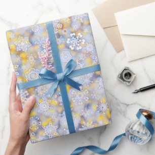 apricity glistening snowflakes wrapping paper