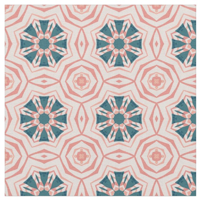 Apricot abstract floral fabric (Close Up)