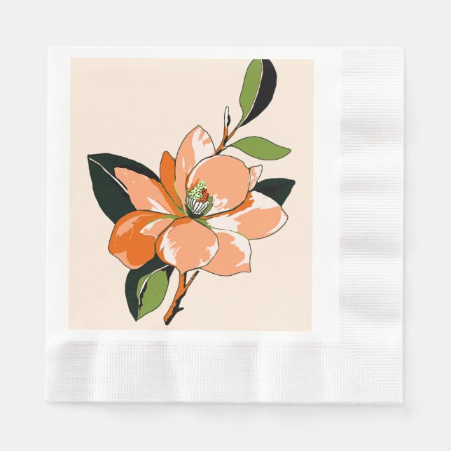 Apricot Azalea on Cream Napkin (Front)