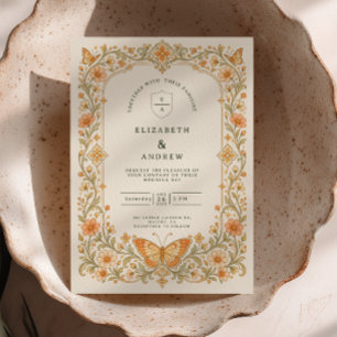 Apricot Butterfly Art Nouveau WeddingApricot Butte Invitation