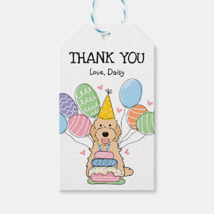 Apricot Cockapoo Cavapoo Birthday Party Favour Gift Tags