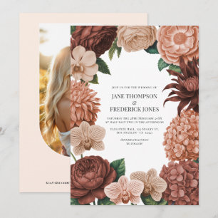 Apricot Cream, Soft Coral & Warm Terracotta Invitation