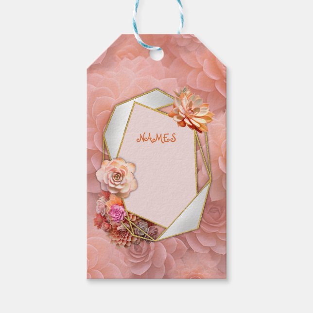 Apricot Crush Succulent Colours Gift Tags (Front)