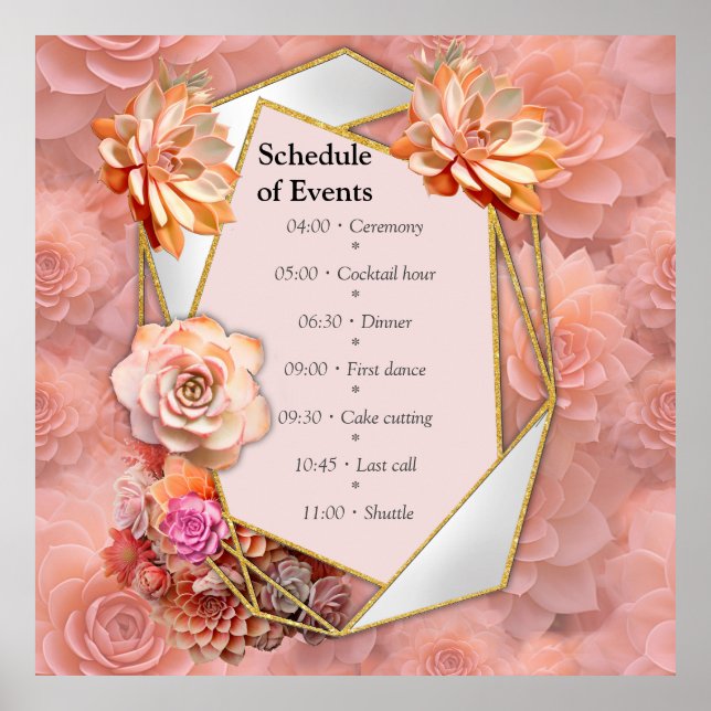 Apricot Crush Succulent Colours Poster (Front)