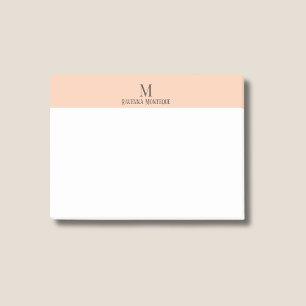 Apricot Cute Personalised Name Letter Monogram Post-it Notes