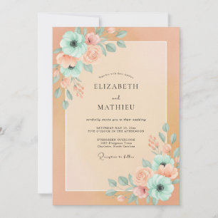 Apricot Delicate Spring Wedding Invitation