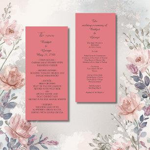 apricot elegant minimal wedding programme