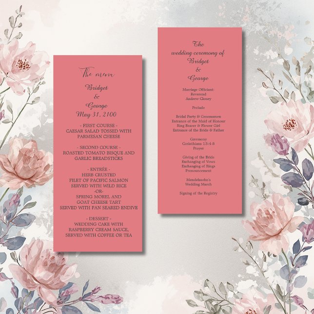 apricot elegant minimal wedding programme (Creator Uploaded)