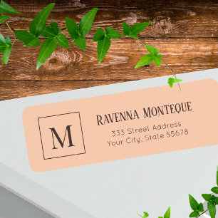 Apricot Elegant Personalised Monogram Letter Name