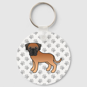 Apricot English Mastiff Cute Cartoon Dog Key Ring
