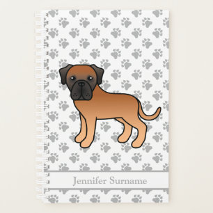 Apricot English Mastiff Cute Cartoon Dog & Text Planner