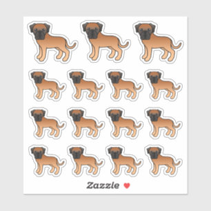 Apricot English Mastiff Cute Cartoon Dogs